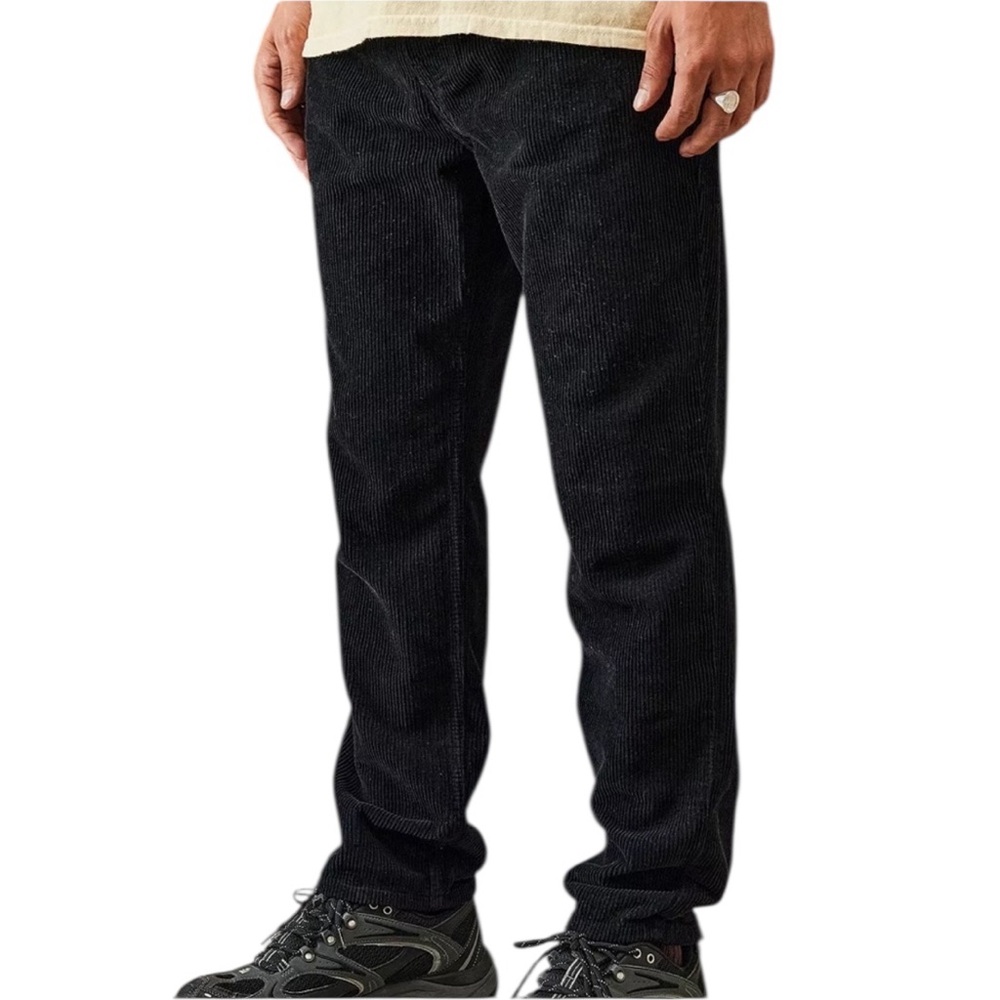 BDG Urban Outfitters Black Corduroy Dad Jeans Slim Tapered Cropped 28W 28L NWT
